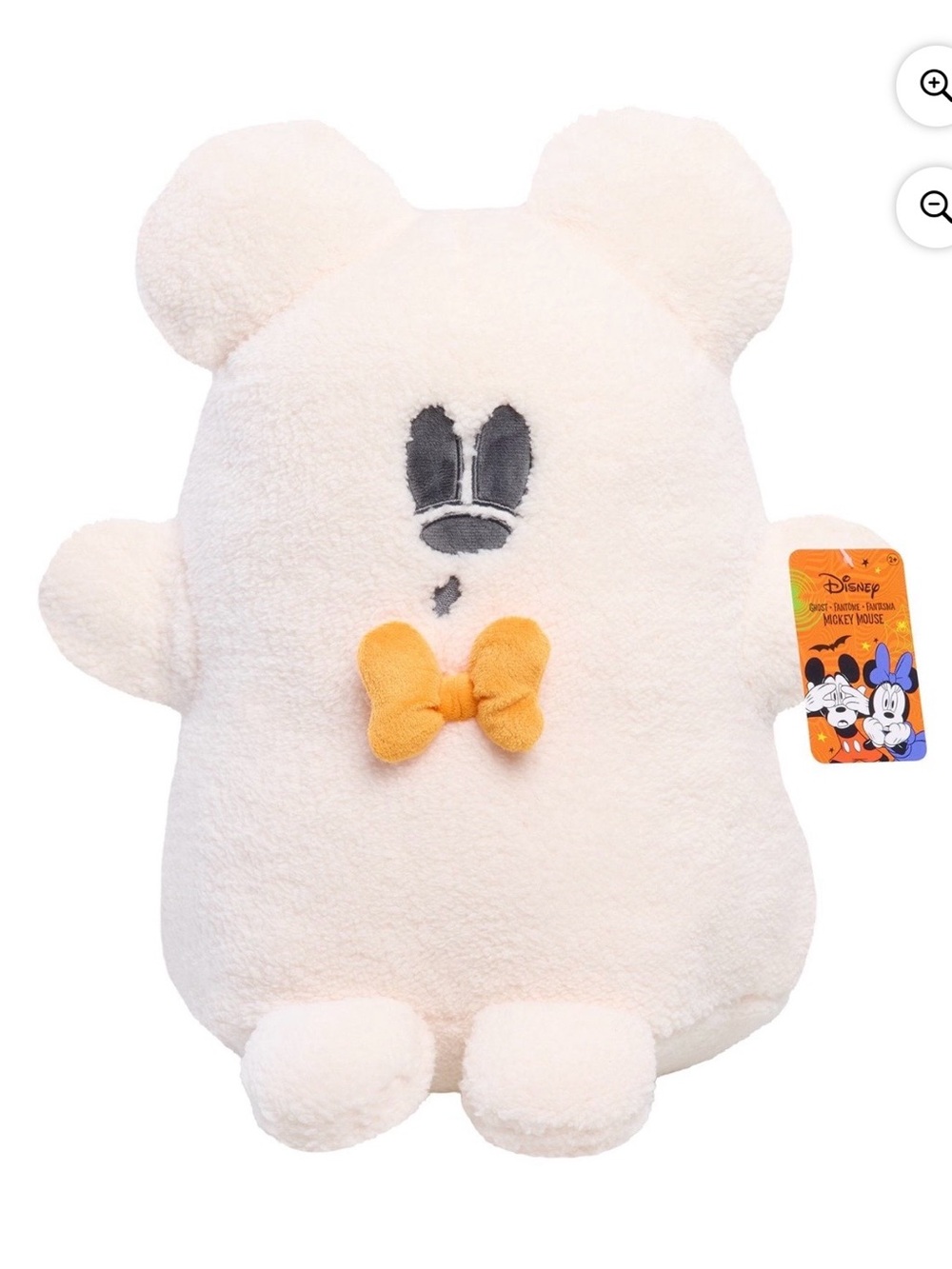 NEW Disney Mickey Mouse Orange Bow Halloween Ghost Decorative Pillow Plush 2026